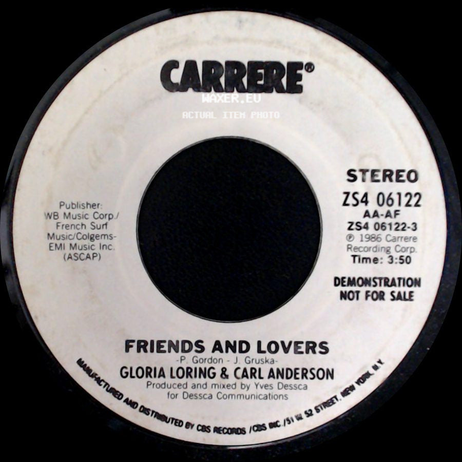 Gloria Loring & Carl Anderson - Friends And Lovers / Friends And Lovers side A