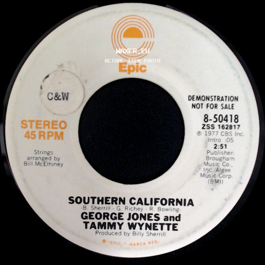 George Jones And Tammy Wynette - Southern California / Southern California side A