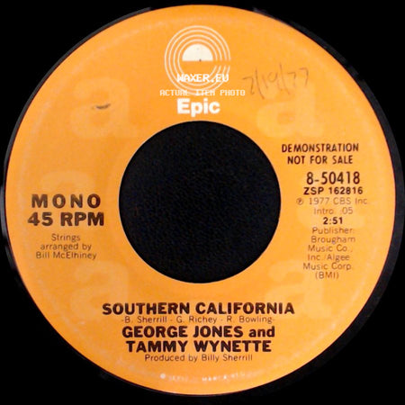 George Jones And Tammy Wynette - Southern California / Southern California side B
