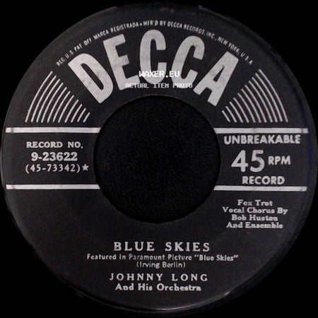 Johnny Long And His Orchestra - In A Shanty In Old Shanty Town / Blue Skies side B
