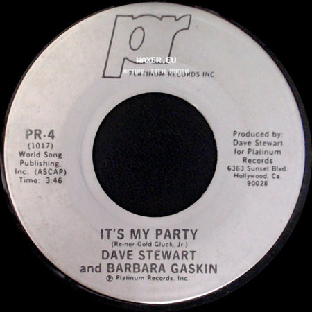 Dave Stewart And Barbara Gaskin - Waiting In The Wings / It's My Party side B