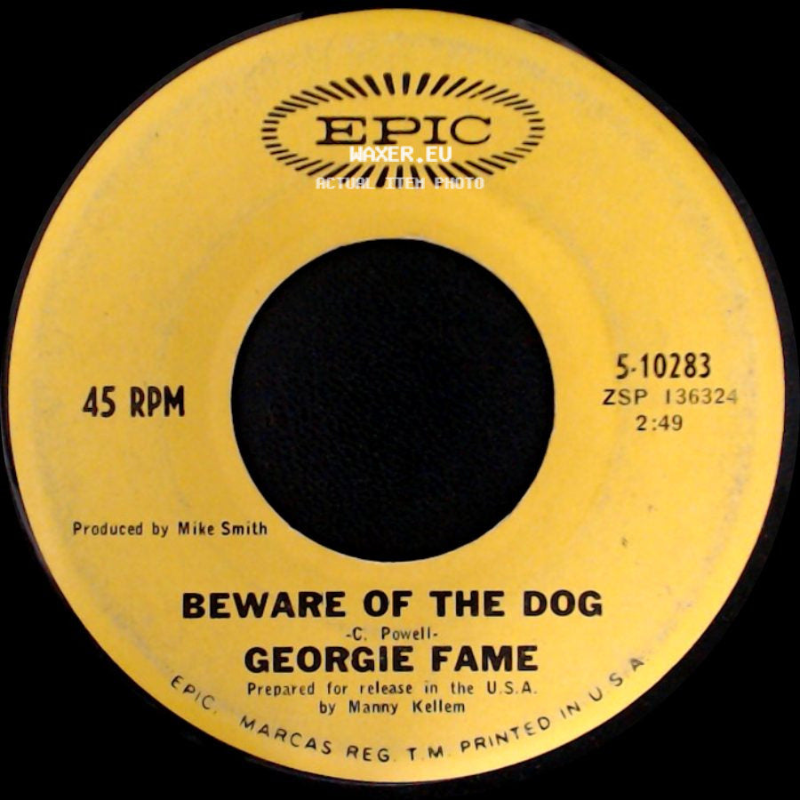 Georgie Fame - The Ballad Of Bonnie And Clyde / Beware Of The Dog side B