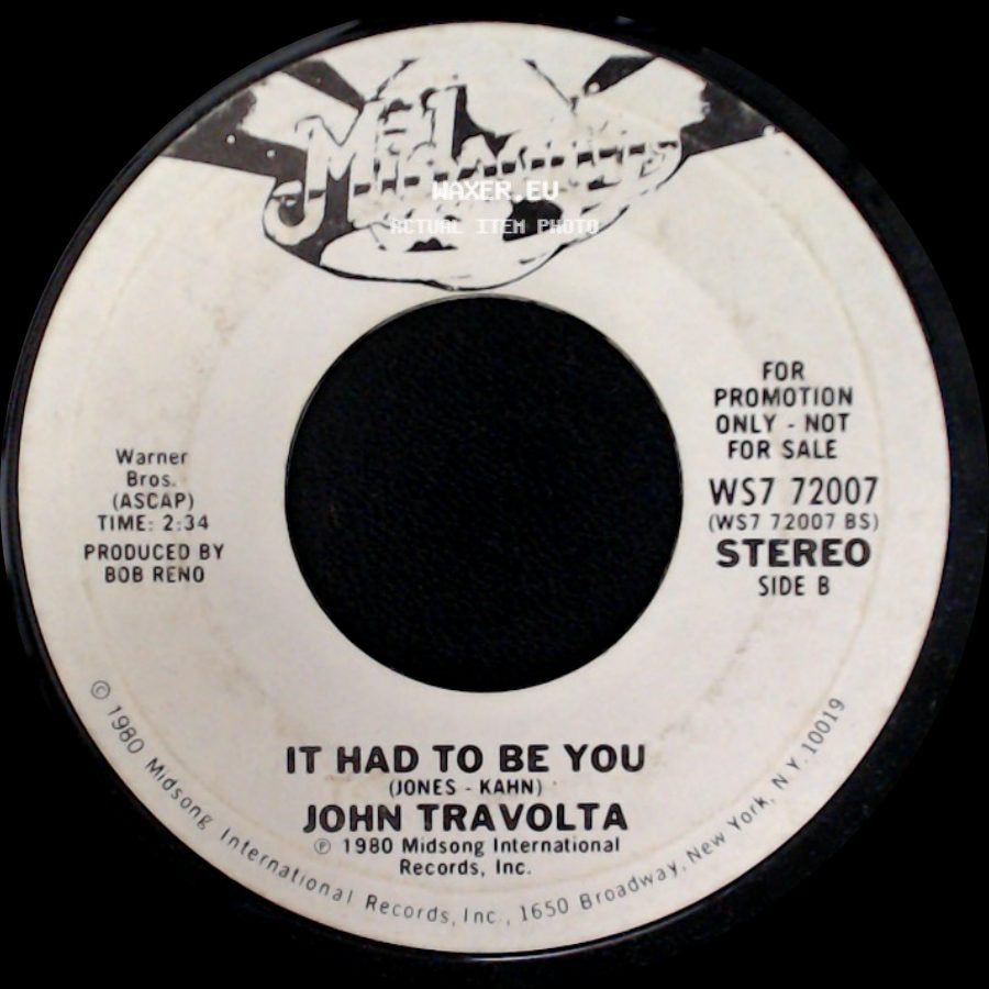 John Travolta - You Set My Dreams To Music / It Had To Be You side B