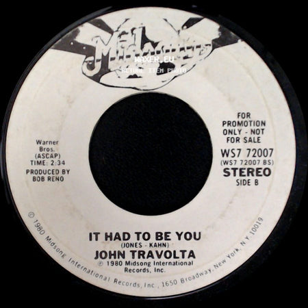 John Travolta - You Set My Dreams To Music / It Had To Be You side B