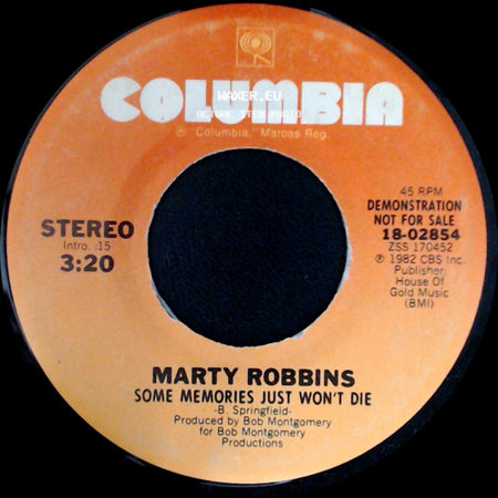 Marty Robbins - Some Memories Just Won't Die / Some Memories Just Won't Die side B