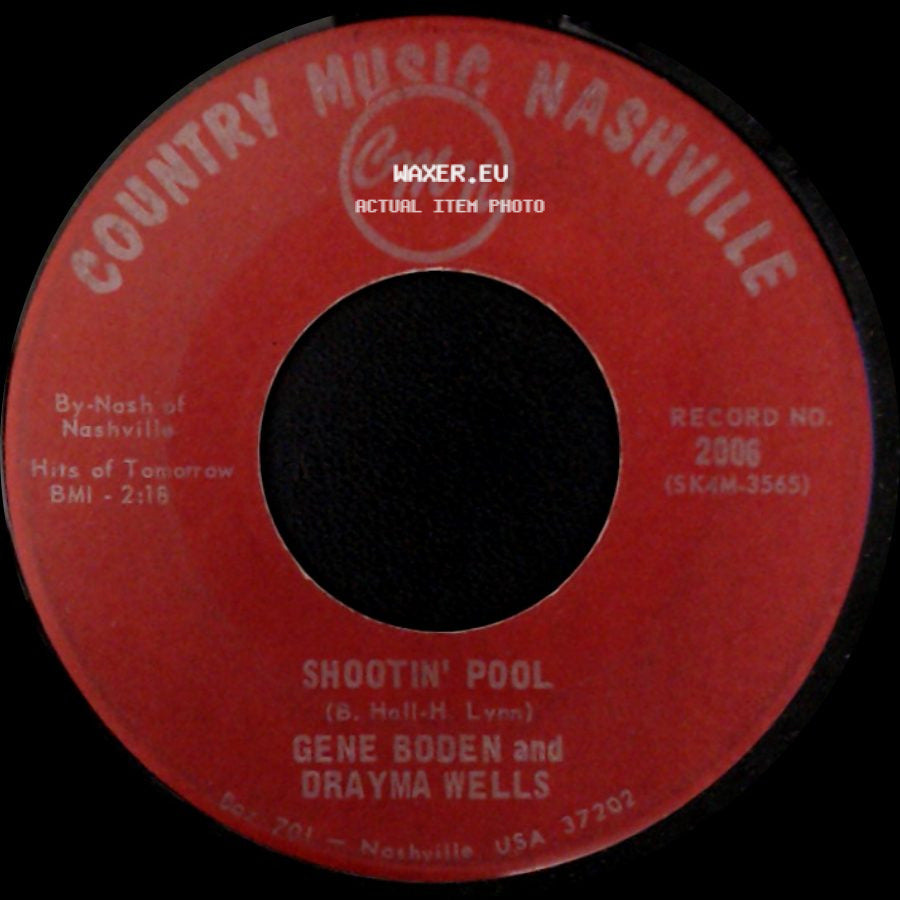 Gene Boden And Drayma Wells / Gene Boden - Shootin' Pool / Here's A Toast To You side A