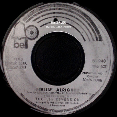 The 5Th Dimension - One Less Bell To Answer / Feelin' Alright side B