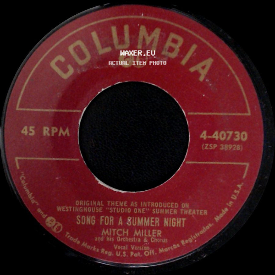 Mitch Miller / Mitch Miller And His Orchestra - Song For A Summer Night / Song For A Summer Night side A