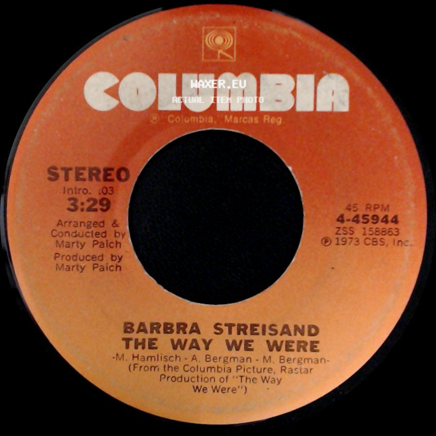 Barbra Streisand - The Way We Were / What Are You Doing The Rest Of Your Life? side A