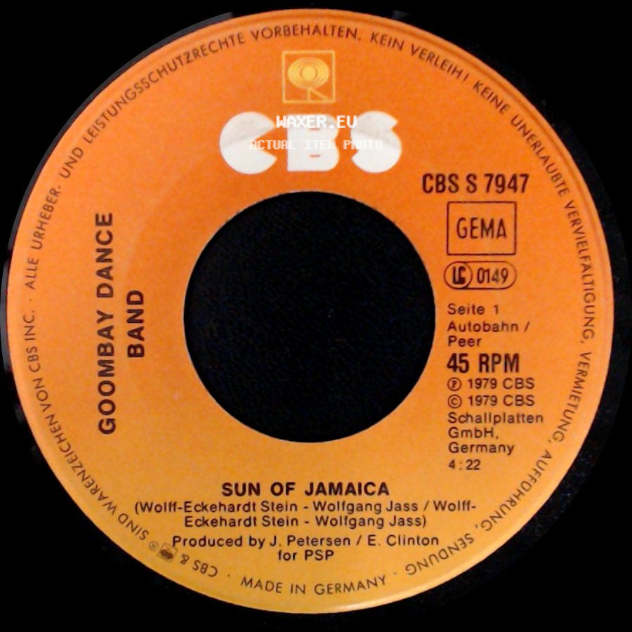 Goombay Dance Band - Sun Of Jamaica / Sun Of Jamaica side B
