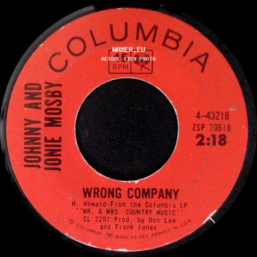 Johnny And Jonie Mosby - Wrong Company / Strawberry Wine side A