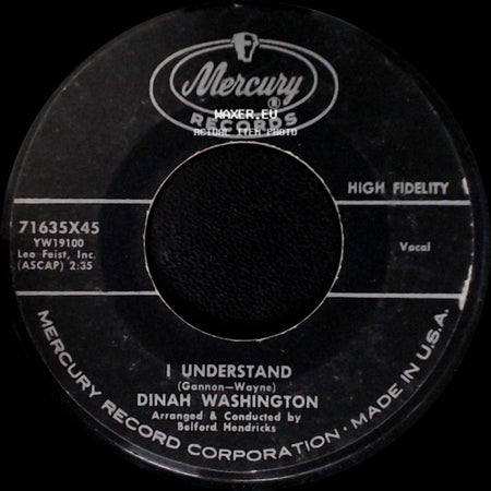 Dinah Washington - This Bitter Earth / I Understand side B