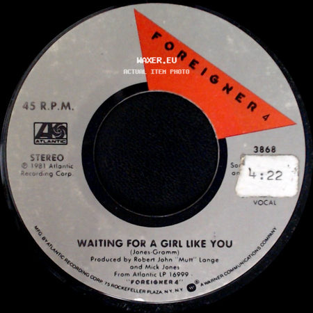 Foreigner - Waiting For A Girl Like You / I'm Gonna Win side A