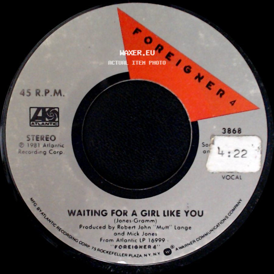 Foreigner - Waiting For A Girl Like You / I'm Gonna Win side A