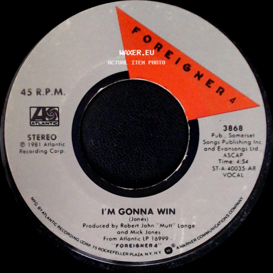 Foreigner - Waiting For A Girl Like You / I'm Gonna Win side B