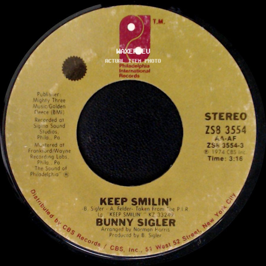 Bunny Sigler - Keep Smilin' / Somebody Free side A