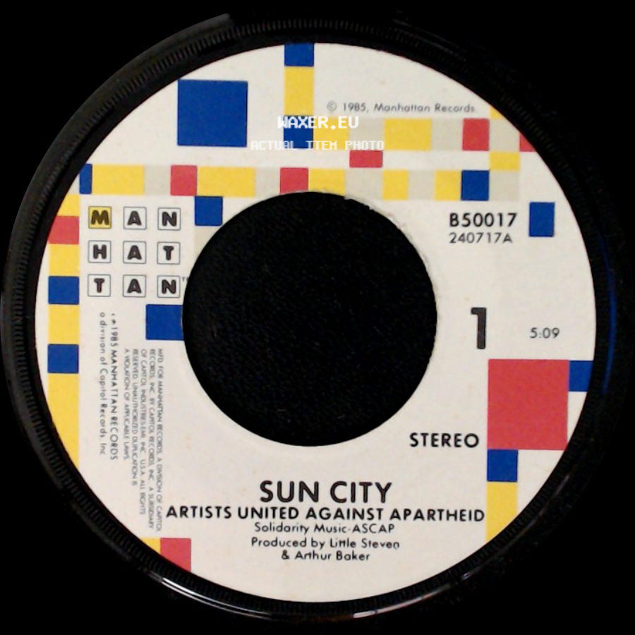 Artists United Against Apartheid - Sun City / Not So Far Away (Dub Version) side A