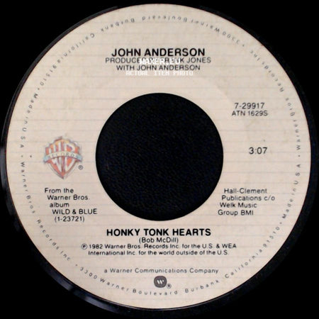 John Anderson - Wild And Blue / Honky Tonk Hearts side B