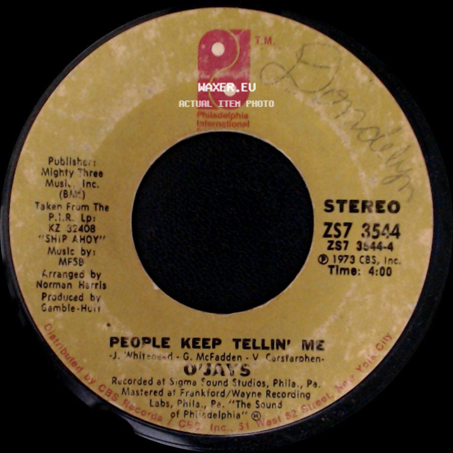 O'jays - People Keep Tellin' Me / For The Love Of Money side A