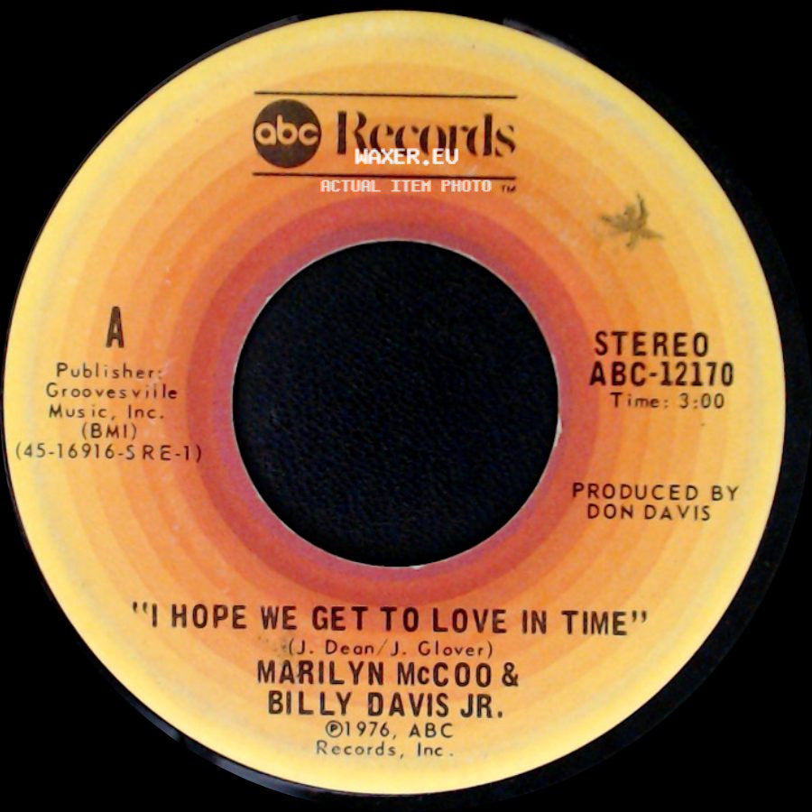 Marilyn Mccoo & Billy Davis Jr. - I'm So Glad I Found You / I Hope We Get To Love In Time side B