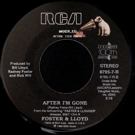 Foster & Lloyd - Fair Shake / After I'm Gone side B