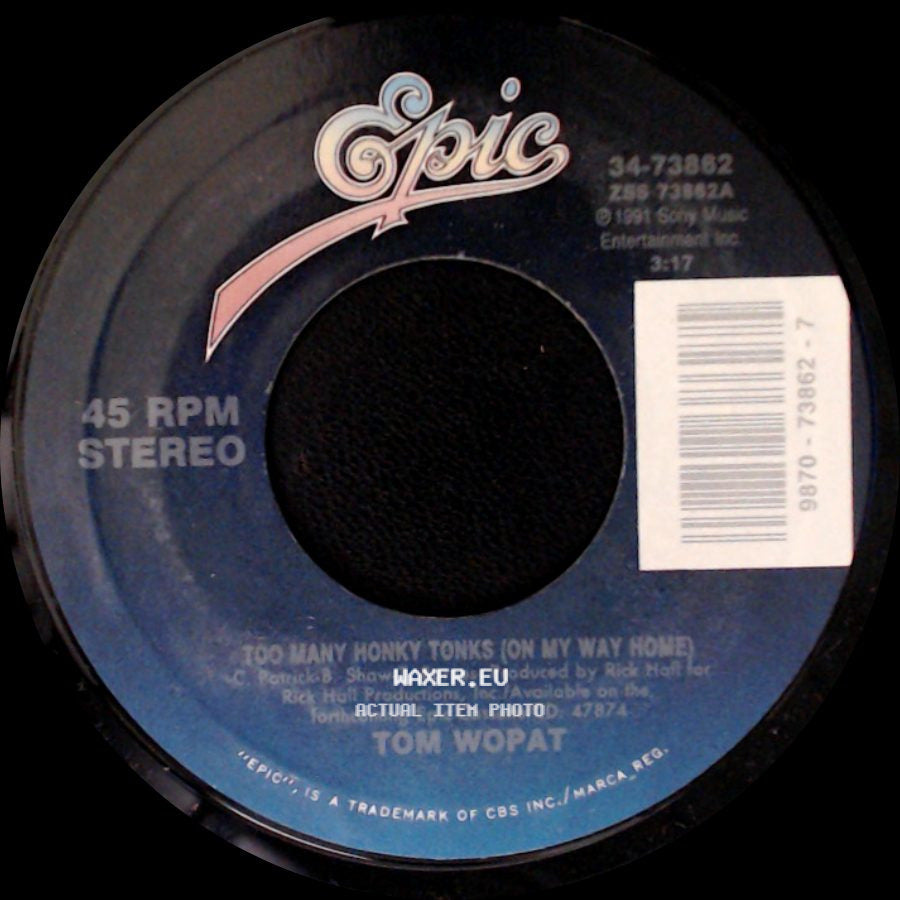 Tom Wopat - I've Been There / Too Many Honky Tonks (On My Way Home) side B