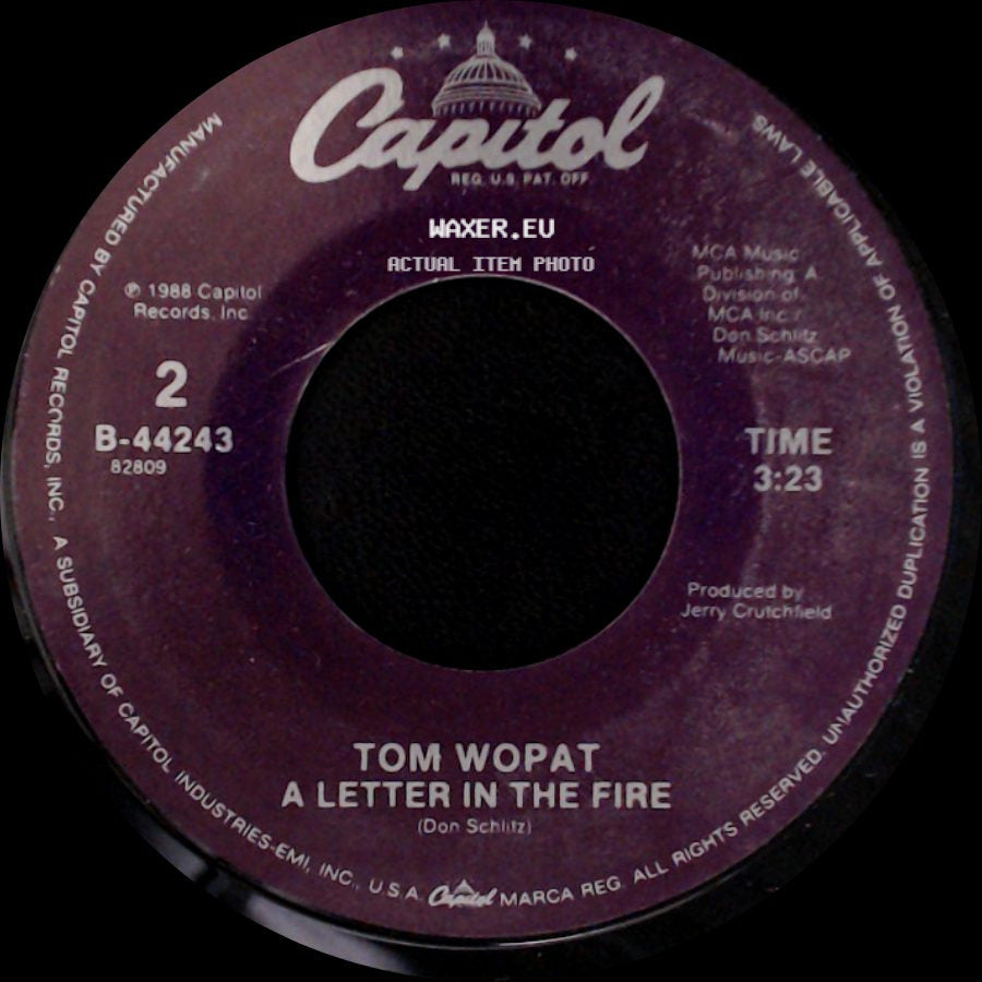 Tom Wopat - A Letter In The Fire / Not Enough Love side A