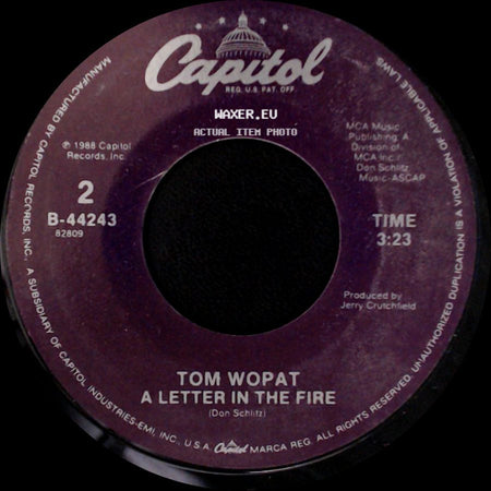 Tom Wopat - A Letter In The Fire / Not Enough Love side A