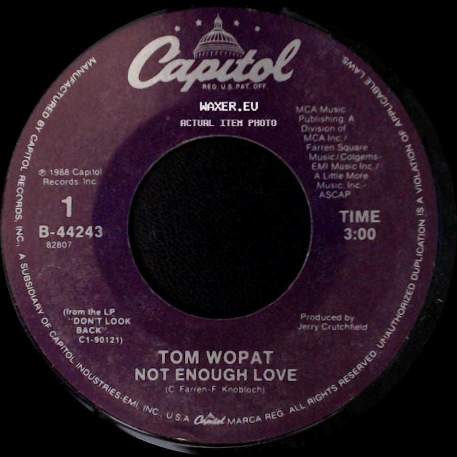 Tom Wopat - A Letter In The Fire / Not Enough Love side B