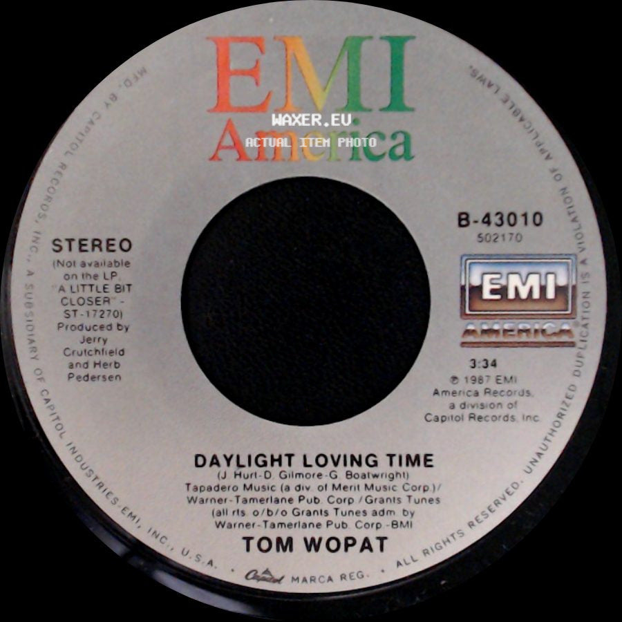 Tom Wopat - Put Me Out Of My Misery / Daylight Loving Time side B