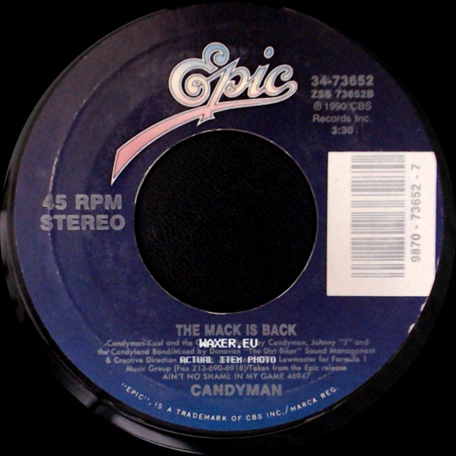 Candyman - Melt In Your Mouth (Fallin' In Love Mix Edit) / The Mack Is Back side B