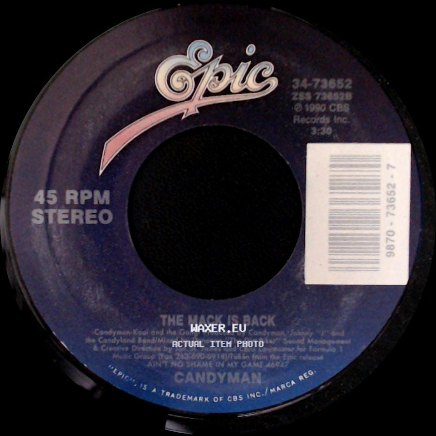 Candyman - The Mack Is Back / Melt In Your Mouth (Fallin' In Love Mix Edit) side A