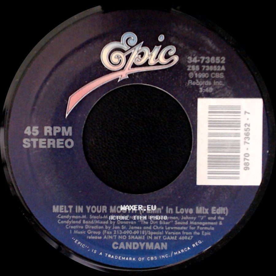 Candyman - The Mack Is Back / Melt In Your Mouth (Fallin' In Love Mix Edit) side B