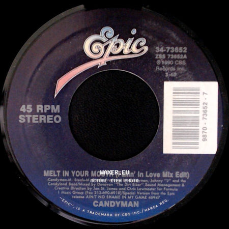 Candyman - The Mack Is Back / Melt In Your Mouth (Fallin' In Love Mix Edit) side B