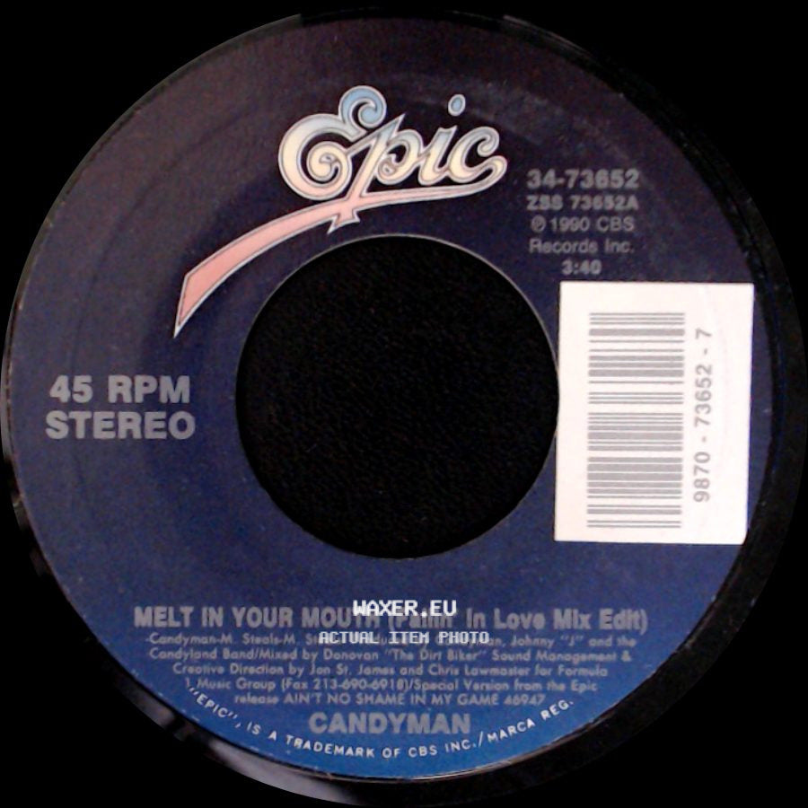 Candyman - Melt In Your Mouth (Fallin' In Love Mix Edit) / The Mack Is Back side A