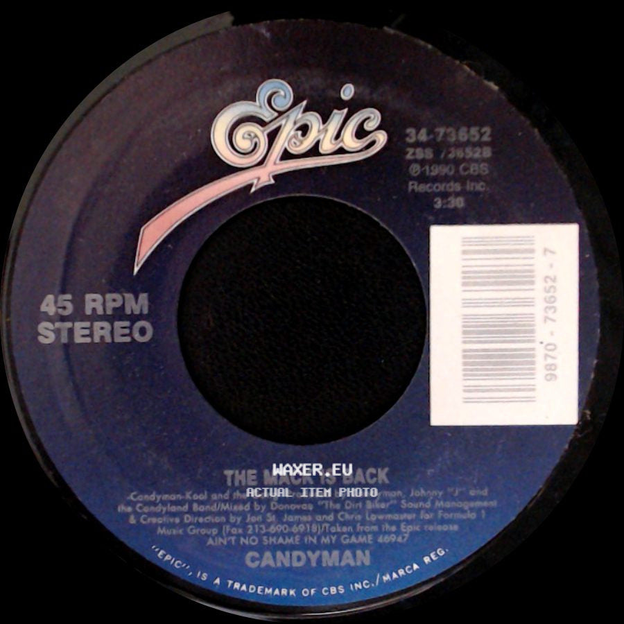 Candyman - Melt In Your Mouth (Fallin' In Love Mix Edit) / The Mack Is Back side B