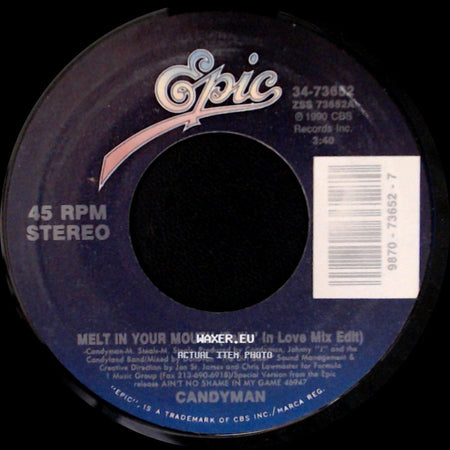 Candyman - Melt In Your Mouth (Fallin' In Love Mix Edit) / The Mack Is Back side A