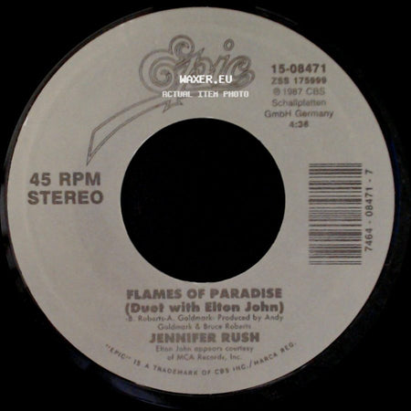 Jennifer Rush - Flames Of Paradise (Duet With Elton John) / The Power Of Love side A