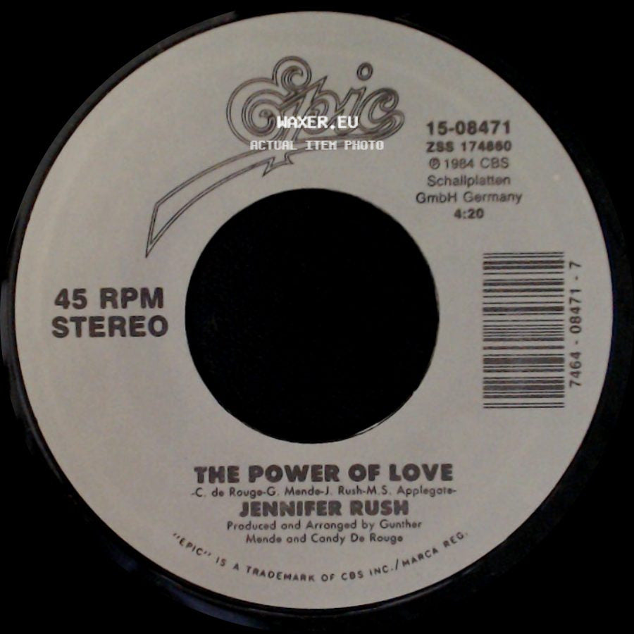 Jennifer Rush - Flames Of Paradise (Duet With Elton John) / The Power Of Love side B