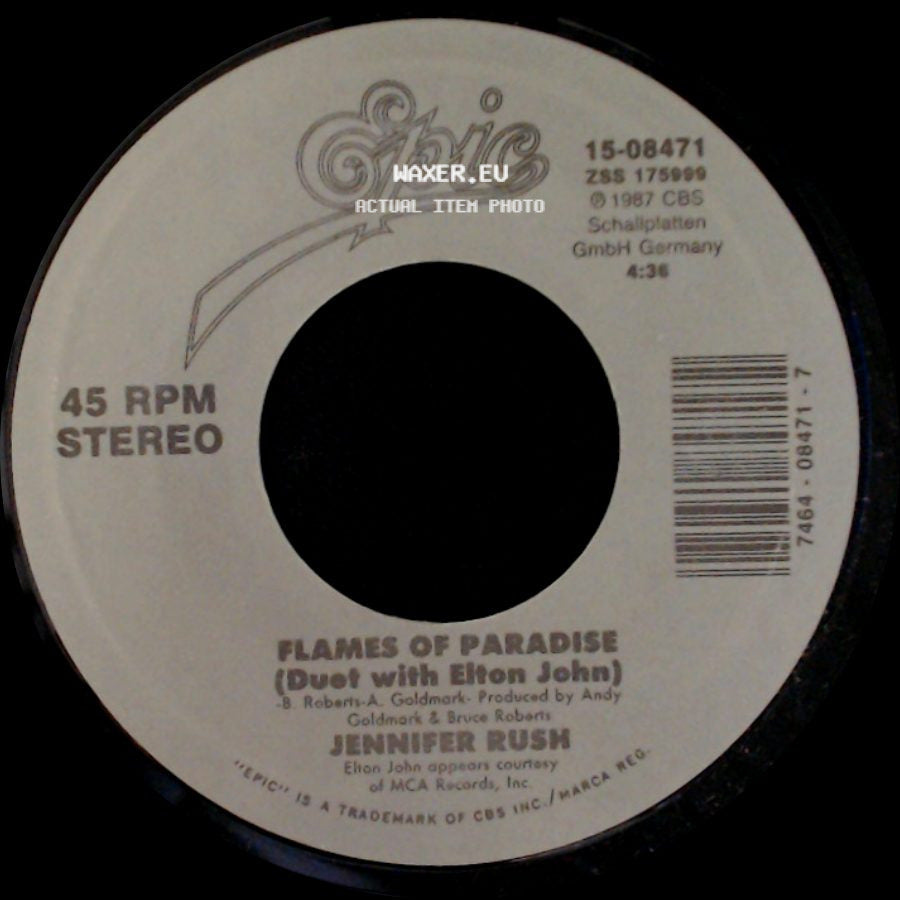 Jennifer Rush - Flames Of Paradise (Duet With Elton John) / The Power Of Love side A