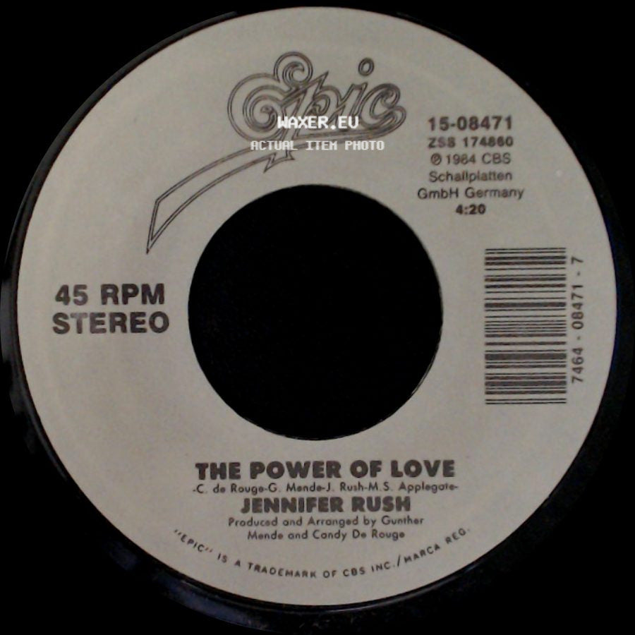 Jennifer Rush - Flames Of Paradise (Duet With Elton John) / The Power Of Love side B