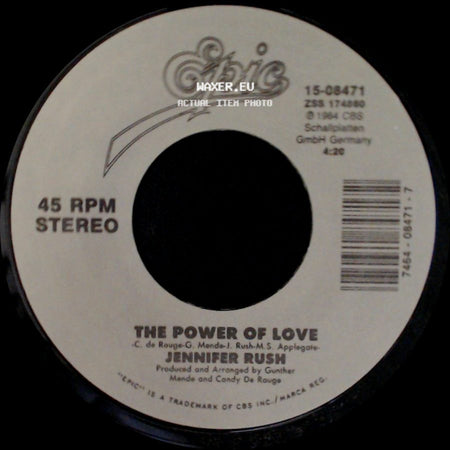 Jennifer Rush - Flames Of Paradise (Duet With Elton John) / The Power Of Love side B