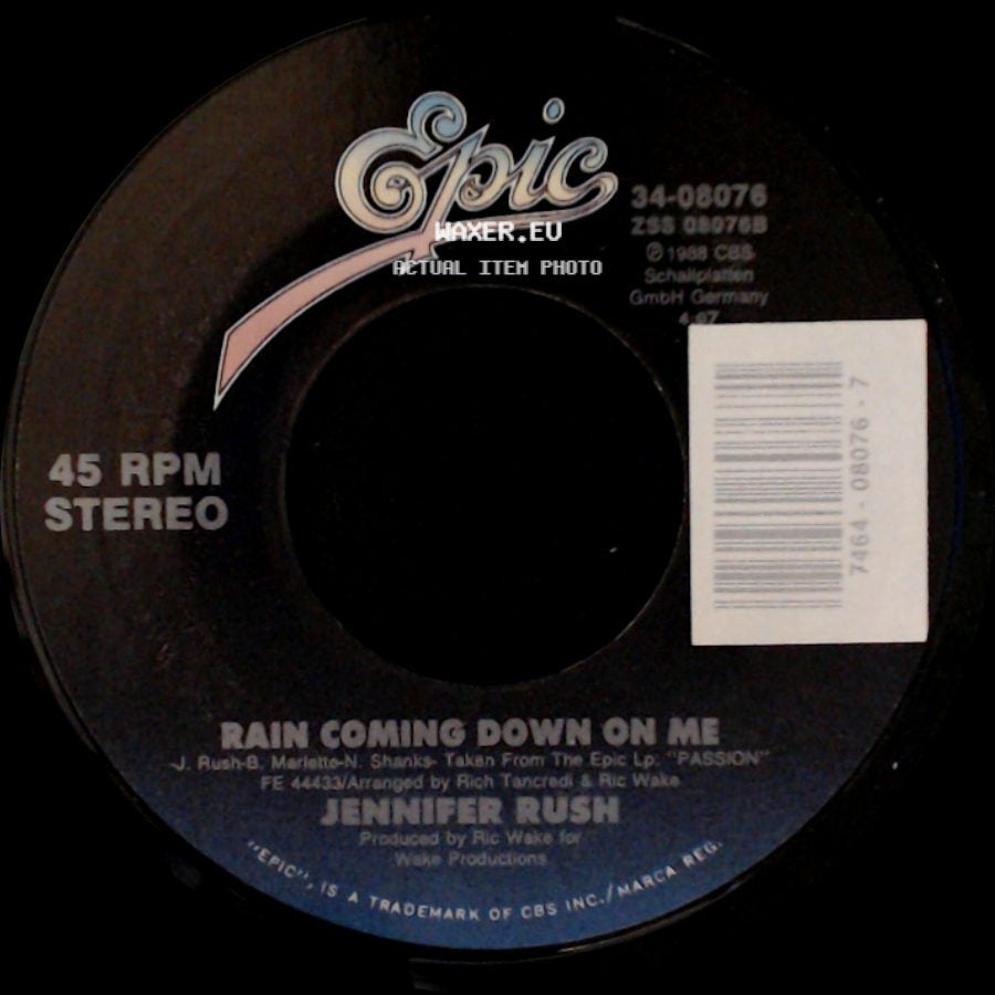 Jennifer Rush - You're My One And Only / Rain Coming Down On Me side B
