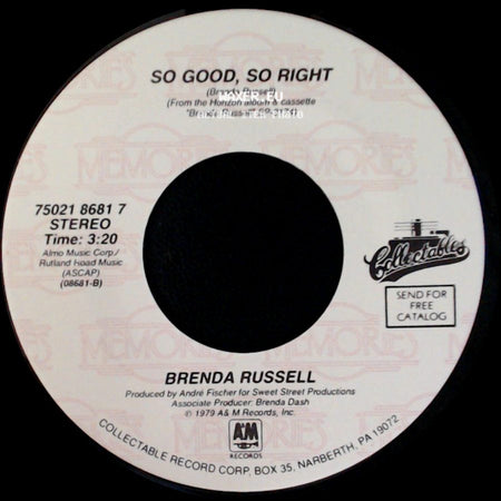 Brenda Russell - So Good, So Right / Piano In The Dark (Cry Just A Little) side A
