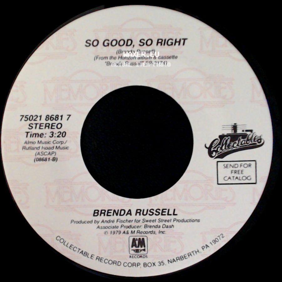Brenda Russell - So Good, So Right / Piano In The Dark (Cry Just A Little) side A