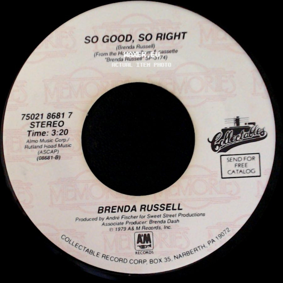 Brenda Russell - So Good, So Right / Piano In The Dark (Cry Just A Little) side A