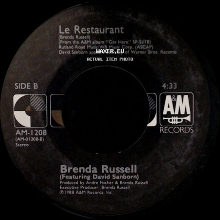 Brenda Russell / Brenda Russell (Featuring David Sanborn) - Gravity Remix / Le Restaurant side B