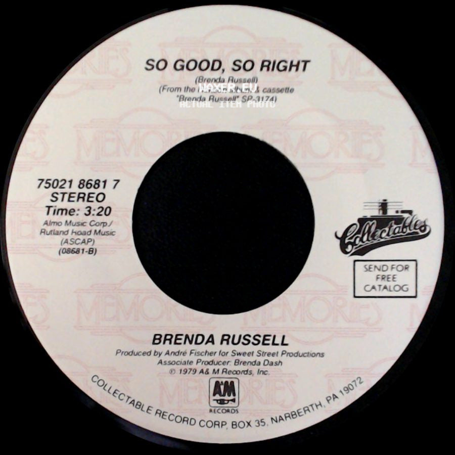 Brenda Russell - So Good, So Right / Piano In The Dark (Cry Just A Little) side A