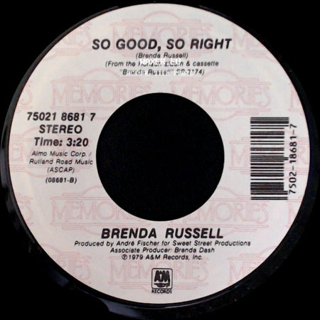 Brenda Russell - So Good, So Right / Piano In The Dark (Cry Just A Little) side A