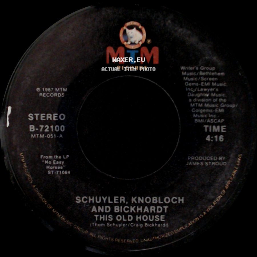Schuyler, Knobloch And Bickhardt - This Old House / Living Without You side A
